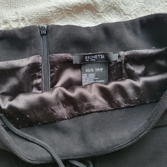 Brunette  The Label Faux Suede Stevie Skirt- Black - Picture 9 of 10